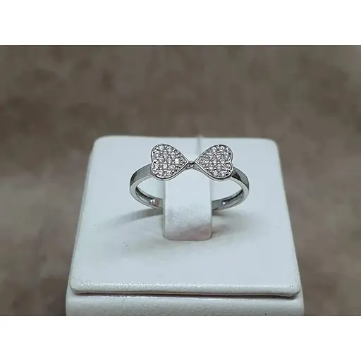 Срібне кільце Лазурит Сердечка з фіанітами. 19118Р 17,5 - фото 2