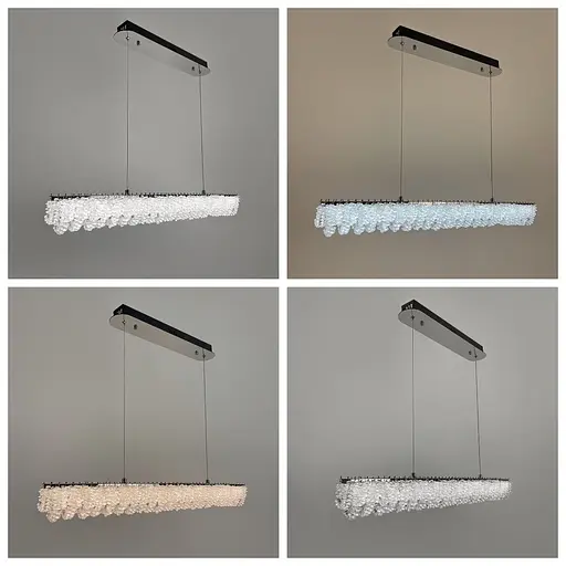 Видовжена кришталева люстра в хромі 80х5 см | Арт. 33038L-850*50 CH | Line F - фото 6