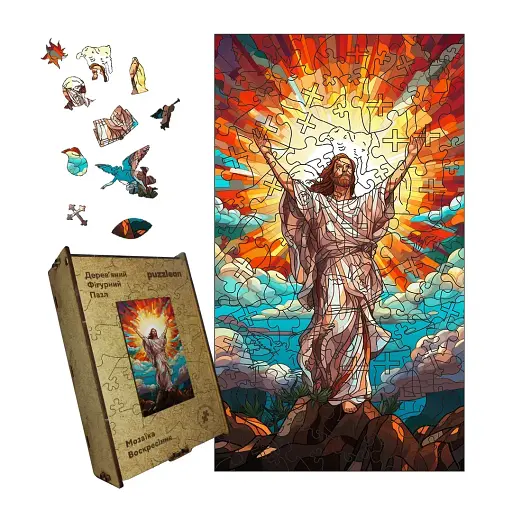 Деревянный пазл Мозаика Воскресенье, А5, Деревянная коробка 35 элементов