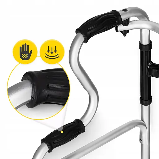 Реабилитационные ходунки 4FIZJO регулируемые, с колесиками Silver/Black (P-5905973406468) - фото 7