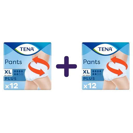 Трусы-подгузники для взрослых Tena Pants Plus XL 24 шт. (2 уп. х 12 шт.)