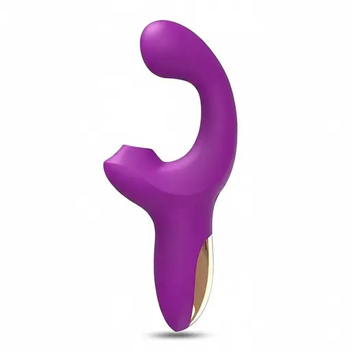 Многофункциональный вибратор LIVMAN 2 в 1 для стимуляции клитора и точки G 21,3 см. Фиолетовый K0851-2 - фото 1