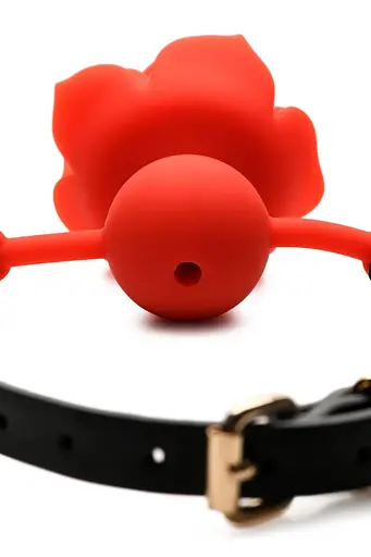 Кляп Master Series Blossom Silicone Rose Gag - Red - фото 5