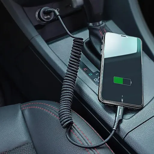 Кабель Baseus Fish eye Spring Data Cable Lightning 1m Black - фото 6