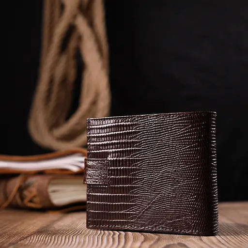 Чоловічий шкіряний гаманець KARYA 11х9х2 см acs0023919 - фото 8