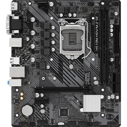 Материнская плата ASRock H510M-HDV/M.2 SE (1200/H470, 2xDDR4, 1xPCIex16, HDMI/DVI/VGA, 4xSATA, M.2, GLan, 7.1ch, mATX)
