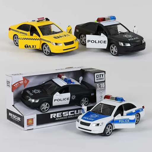 Автомобіль Поліція, WY560A/WY560B/560C, музичний, світлові ефекти (В асортименті) - фото 4