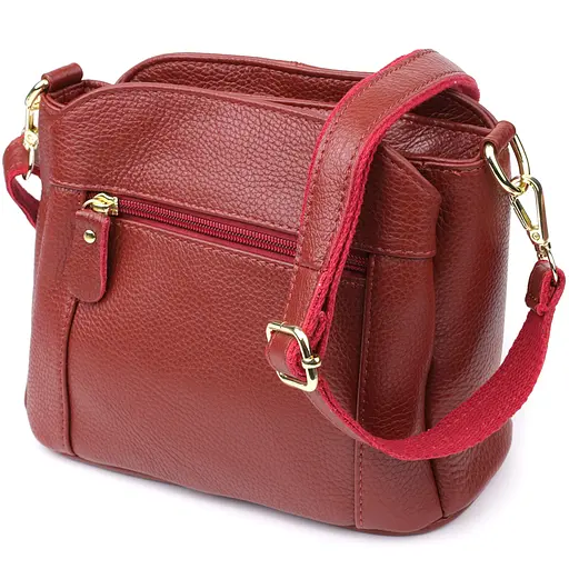 Женская кожаная сумка Vintage с тремя секциями 22.5х16.5х11.5 см sum0027629 - фото 2