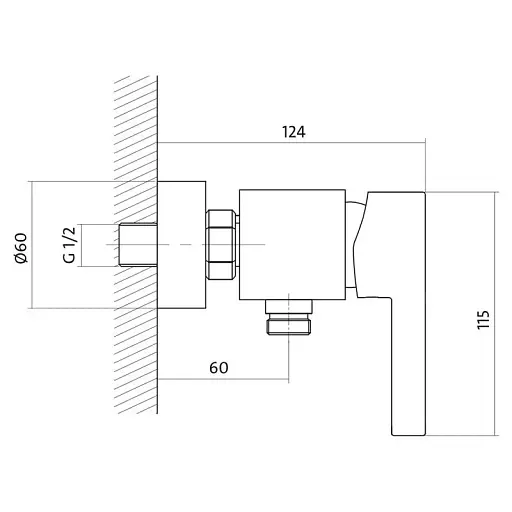 Змішувач для душу Cersanit Luvio S951-037 одноважільний Хром 30412 - фото 2