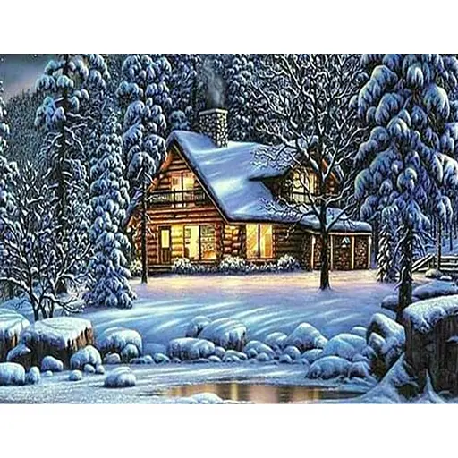 Алмазна мозаїка 40*50 см зі стразами на підрамнику Напередодні свята - фото 1