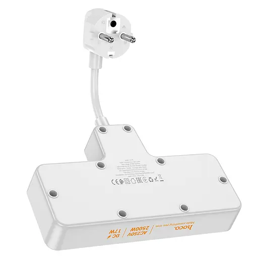 Сетевое зарядное устройство удлинитель Hoco AC11A 3 USB/ Type-C 2 розетки черное - фото 4