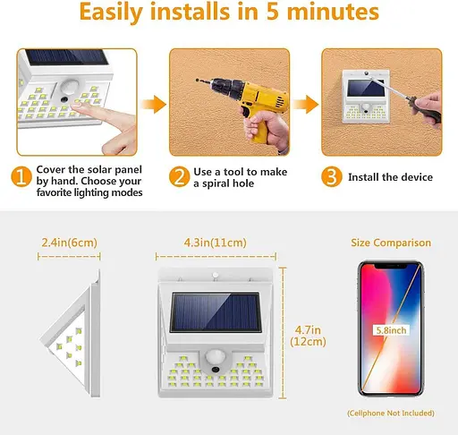 Датчик руху Світильник на сонячній батареї - фото 2