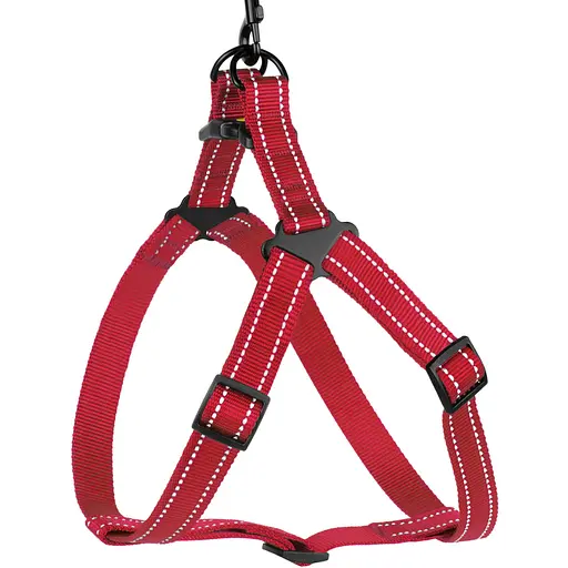 Шлея для собак Barksi Active світловідбивна (обхват грудей 40-53 см ширина 1.6 см) червона - фото 3