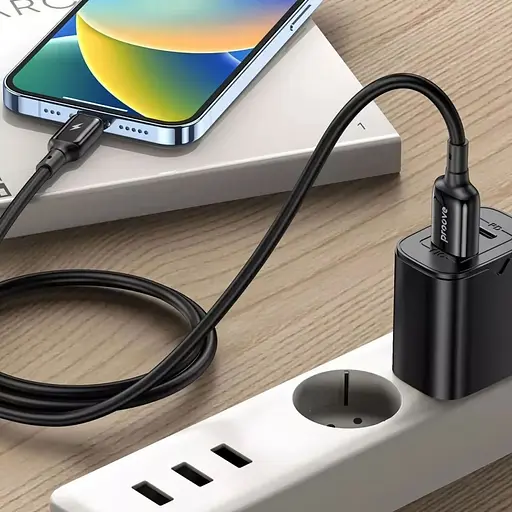 Кабель Proove Flex Metal USB-A to USB-C 2.4A 1m Black (CCFM20001201) [130338] - фото 3