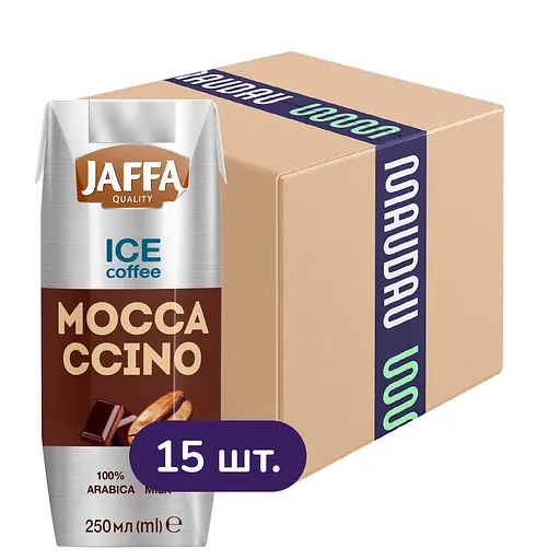 Упаковка кофейного напитка Jaffa Mocсaccino Ice Coffee с молоком 3.75 л (0.25 л х 15 шт.) - фото 1