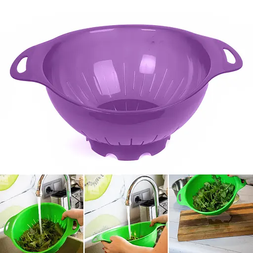 Друшляк пластиковий 3 літри діаметр 25 см, Мед Фіолетовий 86701 - фото 2