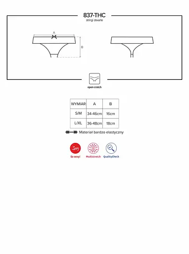 Стрінги Obsessive 837-THC-1 S/M чорний - фото 6