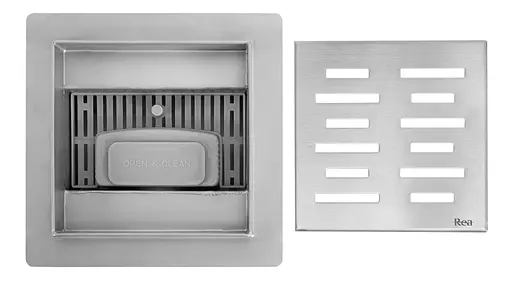 Трап для душа Rea Line 12x12 nickiel brushed REA-G6204 - фото 2