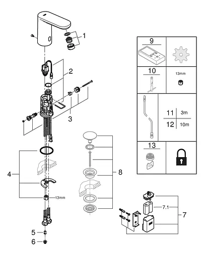 Инфракрасный электронный смеситель для умывальника Grohe Eurosmart Cosmopolitan E 36330002 Хром - фото 6