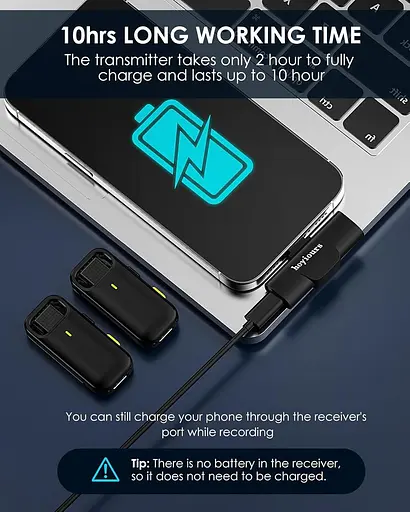 Бездротовий мікрофон Hoyiours для iPhone iPad, Plug-Play iPhone - фото 4