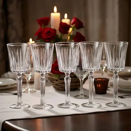 Набор бокалов TS Kitchen для вина на высокой ножке из толстого стекла 6 штук 150 мл прозрачный HP4164