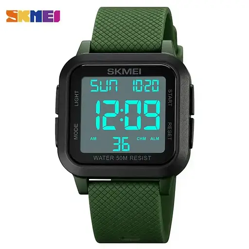 Мужские наручные часы Skmei 1894 (Зеленый с белым циферблатом) - фото 2