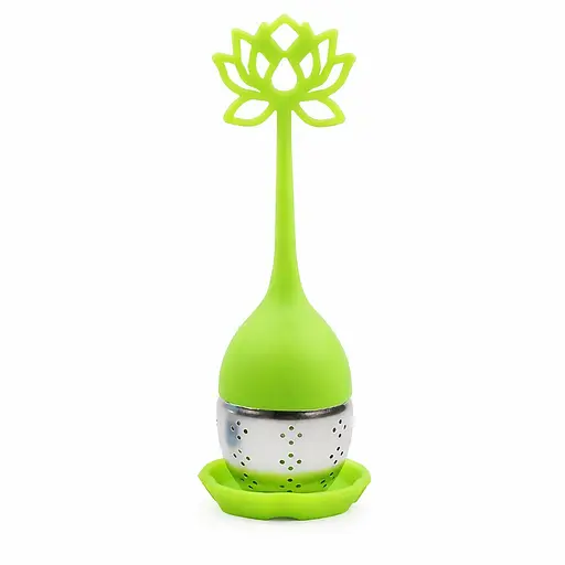 Заварник ситечко для заваривания для чая силиконовый в виде цветка лотоса Салатовый 88281 - фото 4