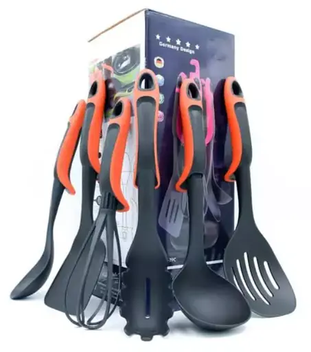 Набір кухонного приладдя Kitchen Tools PRO на підставці 7 предметів червоний - фото 7