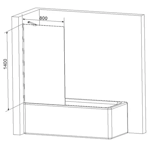 Шторка для ванны Am.Pm Gem матовое стекло 80x140 см хром WU90BS-080-140CM, Универсальная, матовый, хром - фото 7