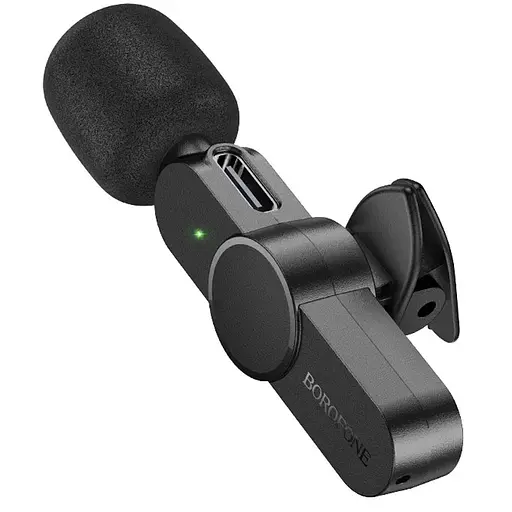 Петличный беспроводной микрофон Borofone BFK12 Trophy lavalier Lightning Black - фото 5