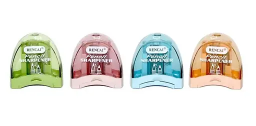 Стругалка Rencai, пластиковая, с контейнером, на 2 карандаша, 24 шт., 13571(RC-8125)
