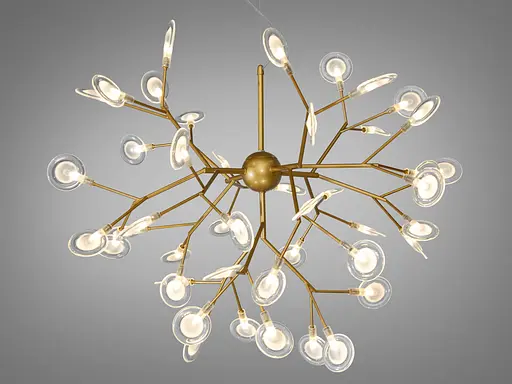 Красочная люстра "Светлячок", 45 ламп, золото сатин - фото 3