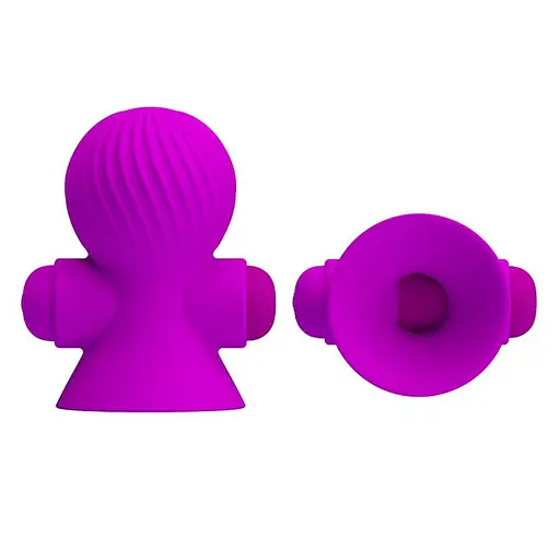 Помпи для сосків з вібрацією Pretty Love Nipple Sucker 7.2 см фіолетовий - фото 3