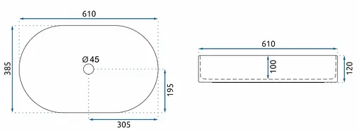 Умивальник Rea Nadia накладний білий REA-U1055, Білий - фото 8