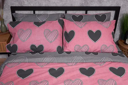 Комплект постільної білизни Moon&Star Бязь Gold Люкс Love King Size 220x240 наволочки 2х70х70 - фото 2