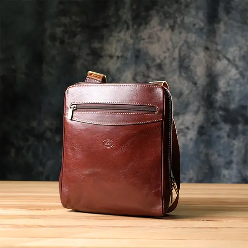 Чоловіча сумка через плече з гладкої шкіри TONY PEROTTI 20х25х3,5 см 000315695 - фото 10