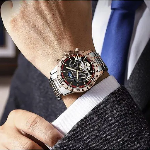 Чоловічий механічний годинник Poedagar Mechanical - фото 5