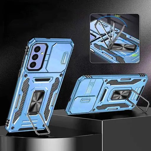 Чехол Epik ударопрочный Camshield Army Ring для Samsung Galaxy A36 5G/A56 5G Голубой/Light Blue - фото 5