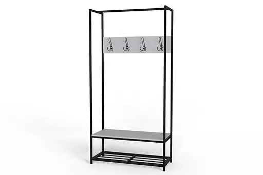 Вешалка напольная Ferrum-decor Трелис 13 180x90x38 черный ДСП Белый 16мм (FRD-104325) - фото 3