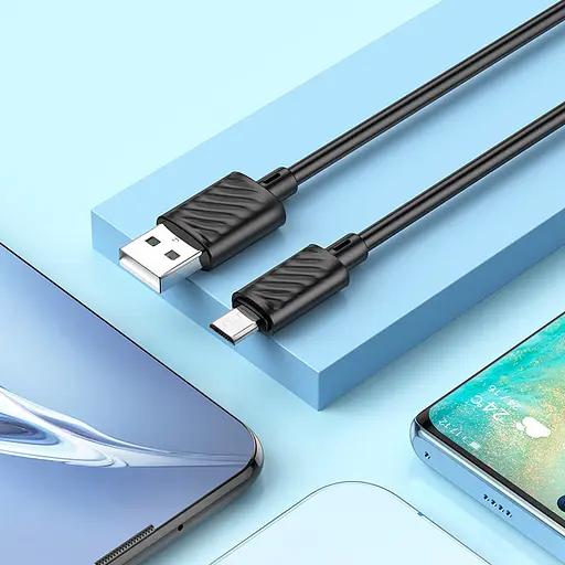 Кабель HOCO X88 Gratified charging data cable for Micro Black - фото 6
