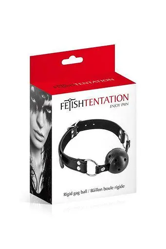 Дихаючий кляп Fetish Tentation Rigid Gag Ball (Black): Максимальна безпека та надійний контроль - фото 2