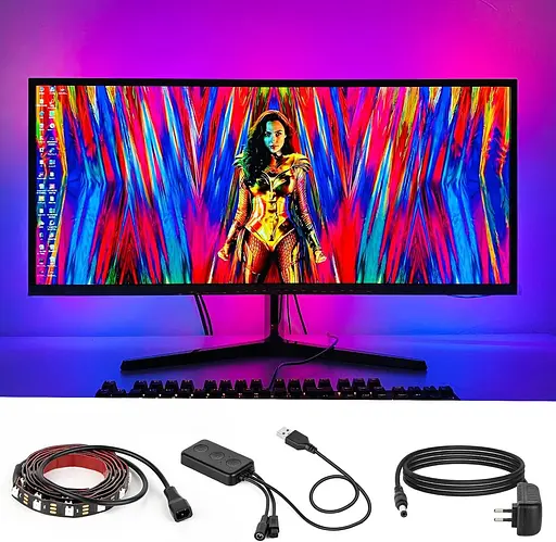 BTF-LIGHTING ПК Світлодіодне підсвічування Мікросхема WS2812B RGB IC для 13–39 дюймів Синхронізація кольорів з чотирьох сторін - фото 2