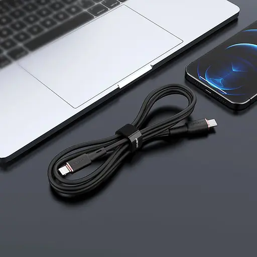 Дата кабель Acefast MFI C2-01 USB-C to Lightning zinc alloy silicone (1.2m) Black - фото 5