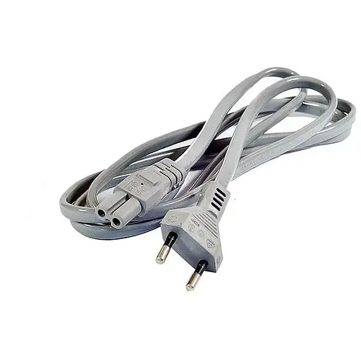 Шнур сетевой 2x0.75 мм СU (медный) кабель питания 1.8 м серый - фото 1
