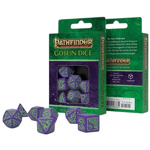 Набор кубиков Pathfinder Goblin Purple & green Dice Set , 7 шт. (SPAT18) - фото 1