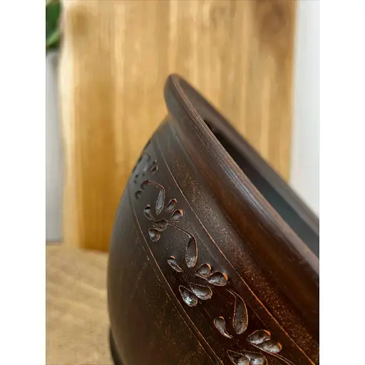 Макітра 2.5 літра керамічна (глиняна) різьблений декор - фото 6