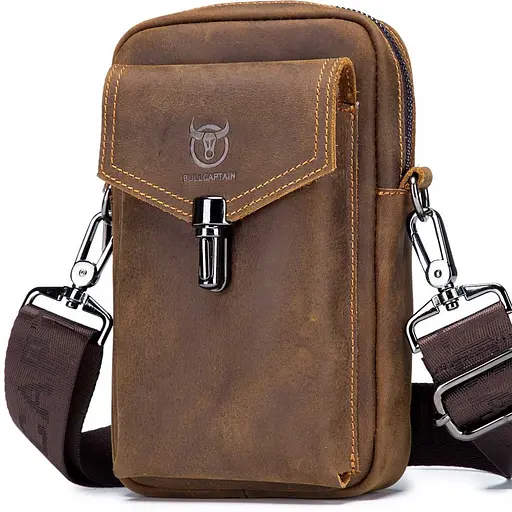 Чоловіча шкіряна сумка на пояс BULL 18х13х5 см sum0026003 - фото 11