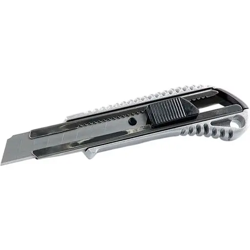 Нож выдвижной Сила 18 мм металлический, обрезиненный корпус автозамок 