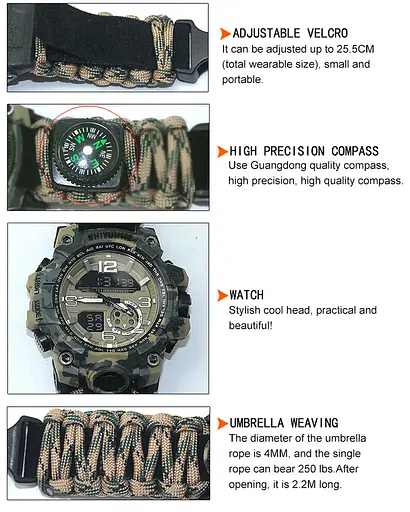 Годинник Hemsut Military с компасом - фото 14