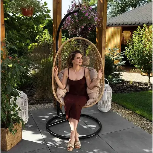 Підвісне крісло-кокон Di Volio Bacoli одномісне бежевий - фото 3